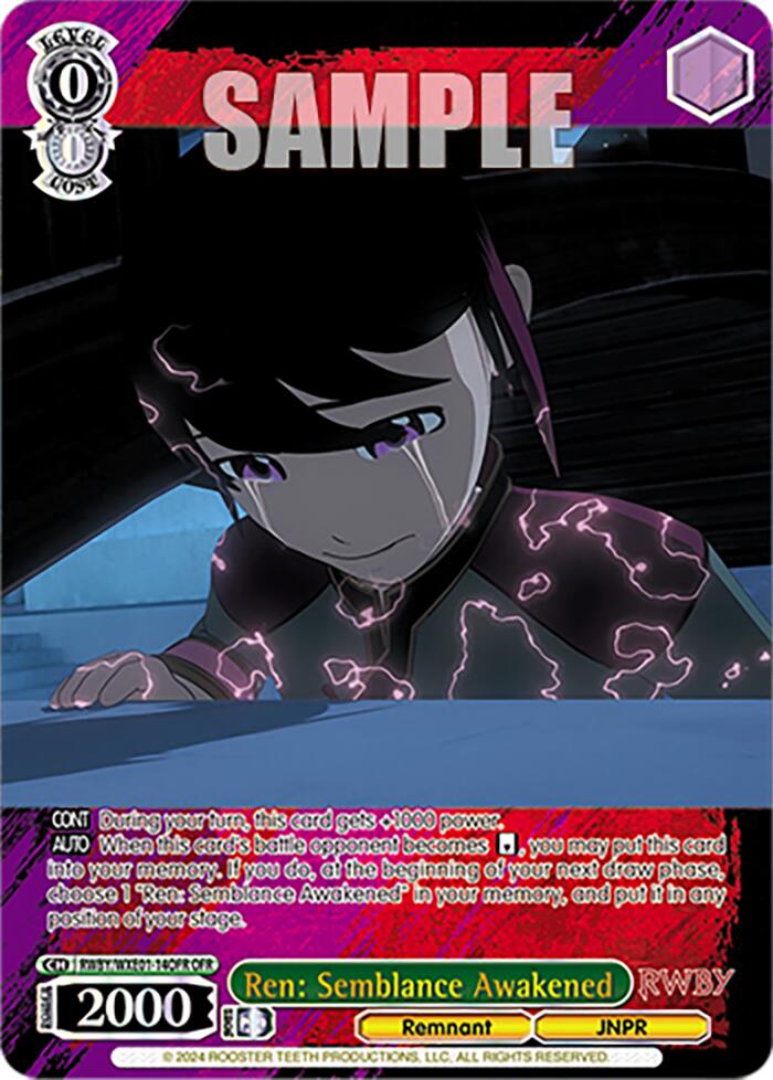 Ren: Semblance Awakened (RWBY/WXE01-14OFR OFR) [RWBY: Premium Booster] | Cracking-Singles