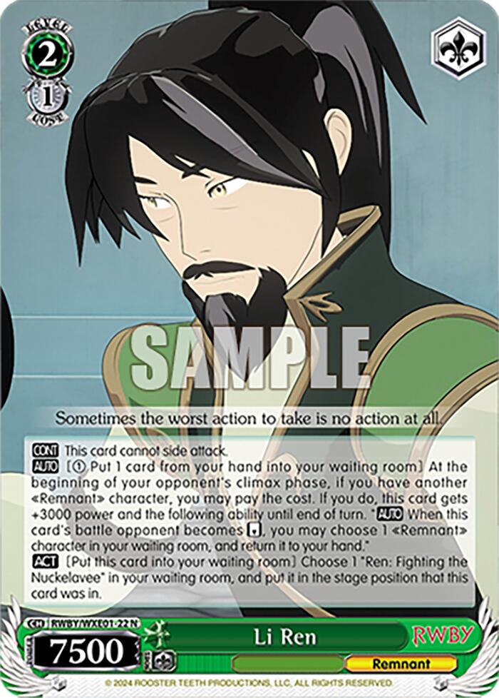 Li Ren (RWBY/WXE01-22 N) [RWBY: Premium Booster] | Cracking-Singles