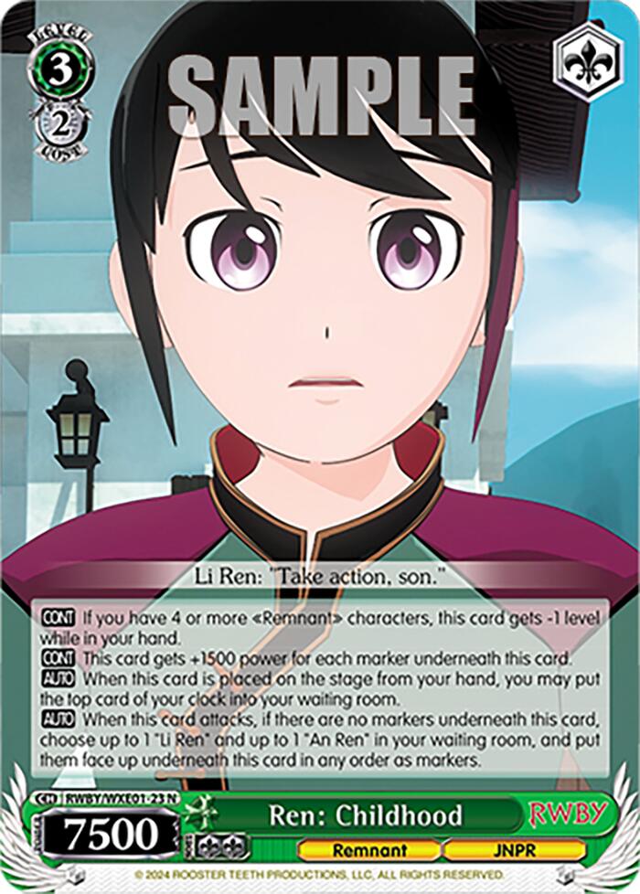 Ren: Childhood 9RWBY/WXE01-23 N) [RWBY: Premium Booster] | Cracking-Singles
