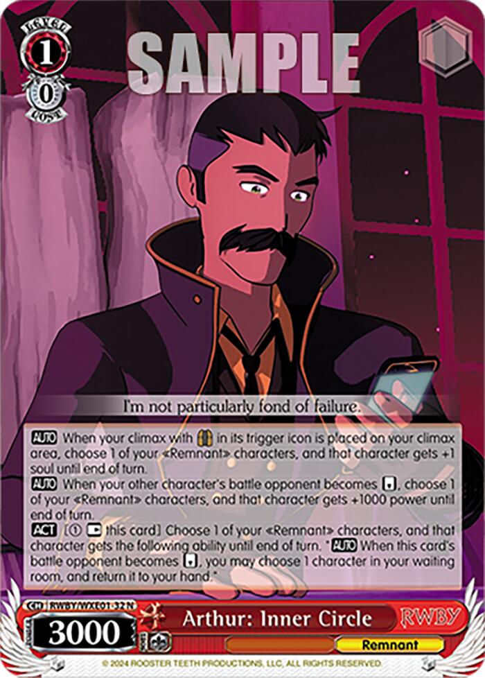 Arthur: Inner Circle (RWBY/WXE01-32 N) [RWBY: Premium Booster] | Cracking-Singles