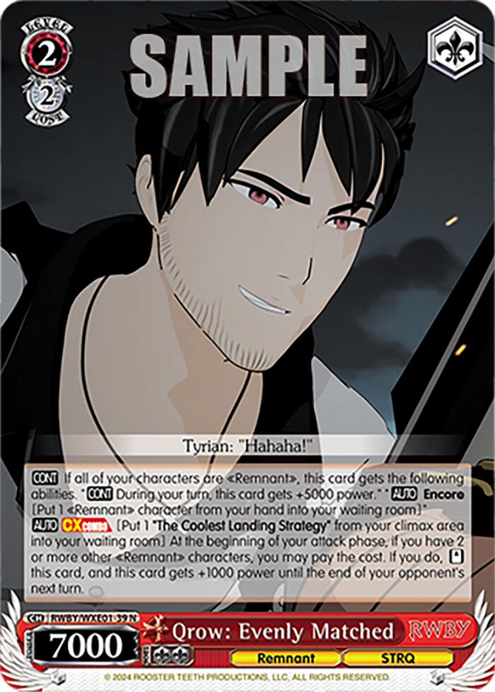 Qrow: Evenly Matched (RWBY/WXE01-39 N) [RWBY: Premium Booster] | Cracking-Singles
