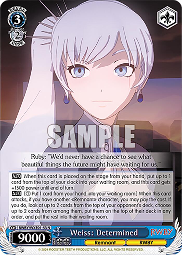 Weiss: Determined (RWBY/WXE01-53 N) [RWBY: Premium Booster] | Cracking-Singles