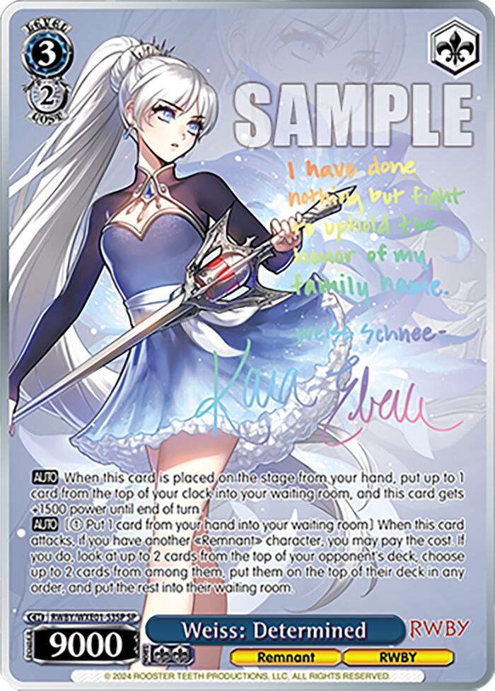 Weiss: Determined (RWBY/WXE01-53SP SP) [RWBY: Premium Booster] | Cracking-Singles
