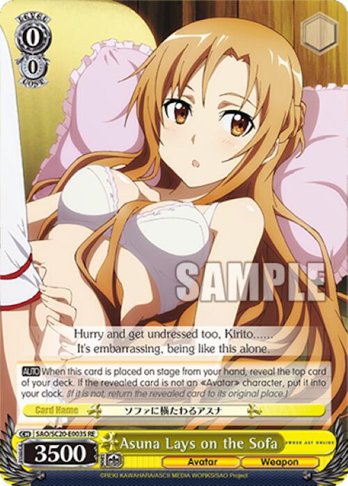 Asuna Lays on the Sofa (SR) [Sword Art Online Chronicle Set] | Cracking-Singles