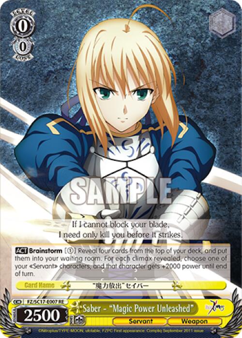 Saber - "Magic Power Unleashed" [Fate/Zero Chronicle Set] | Cracking-Singles