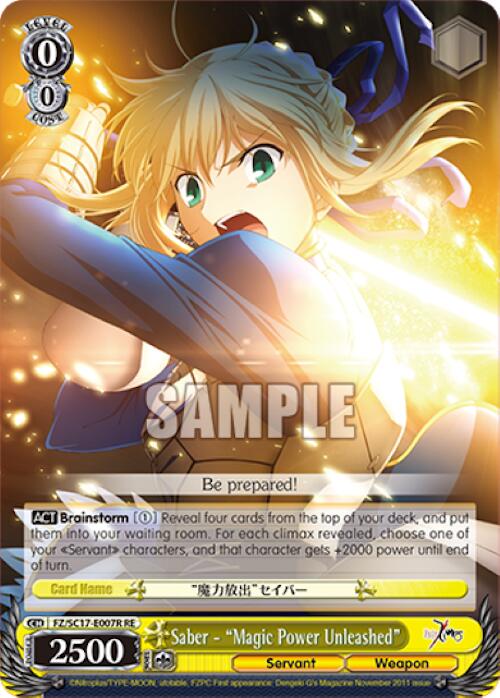Saber - "Magic Power Unleashed" (RRR) [Fate/Zero Chronicle Set] | Cracking-Singles