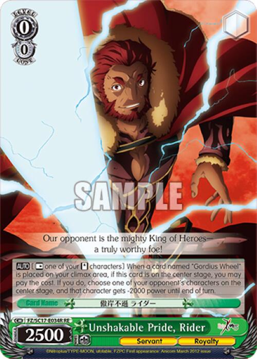 Unshakable Pride, Rider (RRR) [Fate/Zero Chronicle Set] | Cracking-Singles