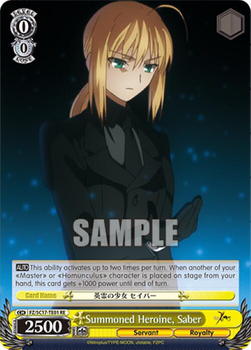 Summoned Heroine, Saber [Fate/Zero Chronicle Set] | Cracking-Singles