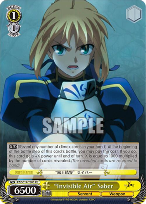 Invisible Air Saber (TD) [Fate/Zero Chronicle Set] | Cracking-Singles