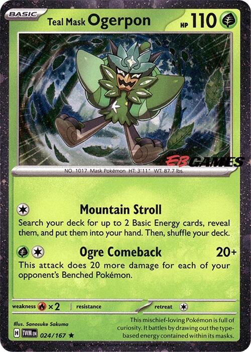 Teal Mask Ogerpon (024/167) (Cosmos Holo) (EB Games Exclusive) [Scarlet & Violet: Twilight Masquerade] | Cracking-Singles