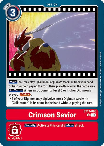Crimson Savior [BT17-096] [Secret Crisis] | Cracking-Singles