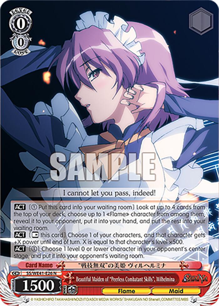 Beautiful Maiden of "Peerless Combatant Skills", Wilhelmina [Shakugan no Shana Premium Booster] | Cracking-Singles
