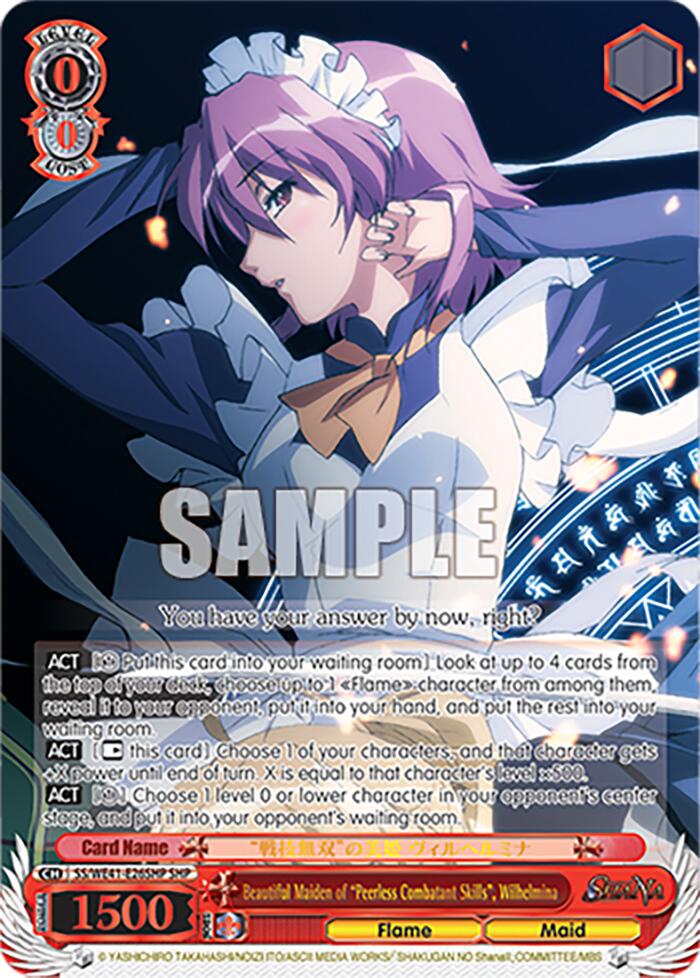 Beautiful Maiden of "Peerless Combatant Skills", Wilhelmina (SHP) [Shakugan no Shana Premium Booster] | Cracking-Singles