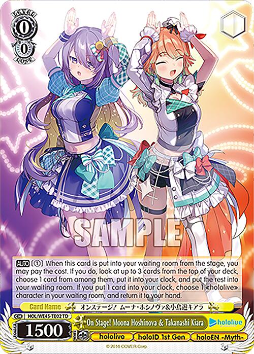 On Stage! Moona Hoshinova & Takanashi Kiara (HOL/WE45-TE02 TD) [hololive production ft. Weiss Schwarz Ambassadors] | Cracking-Singles