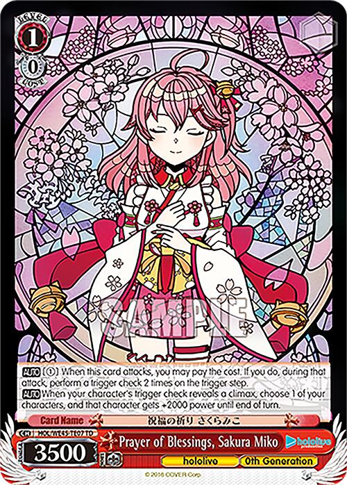 Prayer of Blessings, Sakura Miko (HOL/WE45-TE07 TD) [hololive production ft. Weiss Schwarz Ambassadors] | Cracking-Singles