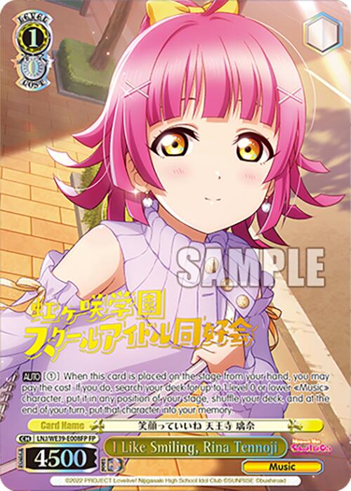 I Like Smiling, Rina Tennoji (LNJ/WE39-E008FP FP) [Love Live! School Idol Festival 10th Anniversary] | Cracking-Singles