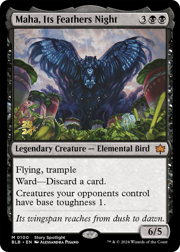 Maha, Its Feathers Night [Bloomburrow Prerelease Promos] | Cracking-Singles