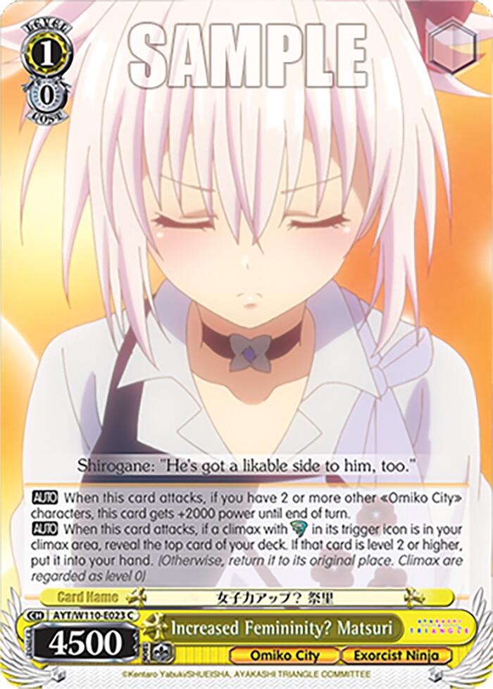 Increased Femininity? Matsuri [Ayakashi Triangle] | Cracking-Singles