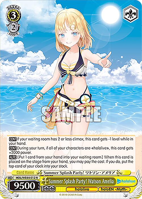 Summer Splash Party! Watson Amelia (HOL/WE44-E12 N) [hololive production Summer Collection Premium Booster] | Cracking-Singles