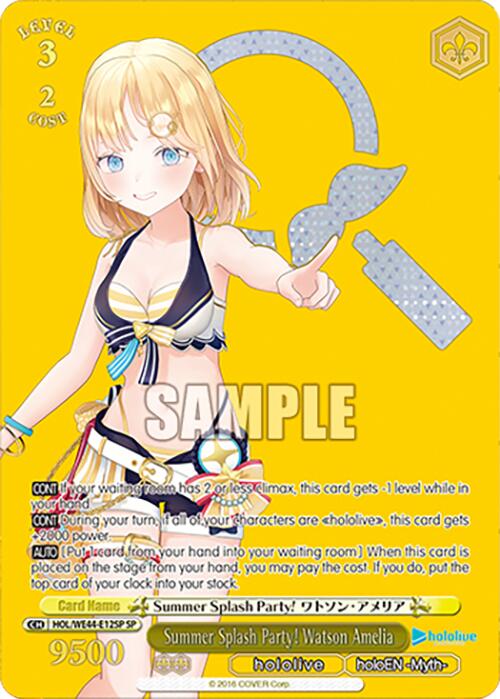 Summer Splash Party! Watson Amelia (HOL/WE44-E12SP SP) [hololive production Summer Collection Premium Booster] | Cracking-Singles