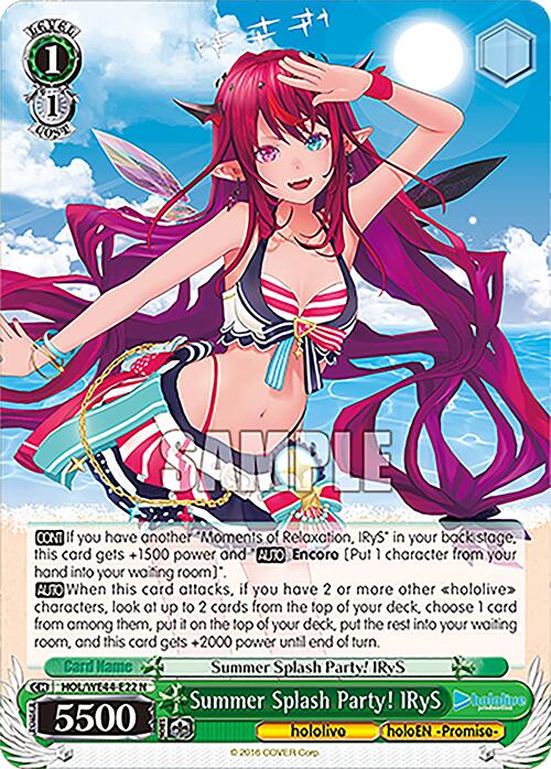 Summer Splash Party! IRyS (HOL/WE44-E22 N) [hololive production Summer Collection Premium Booster] | Cracking-Singles