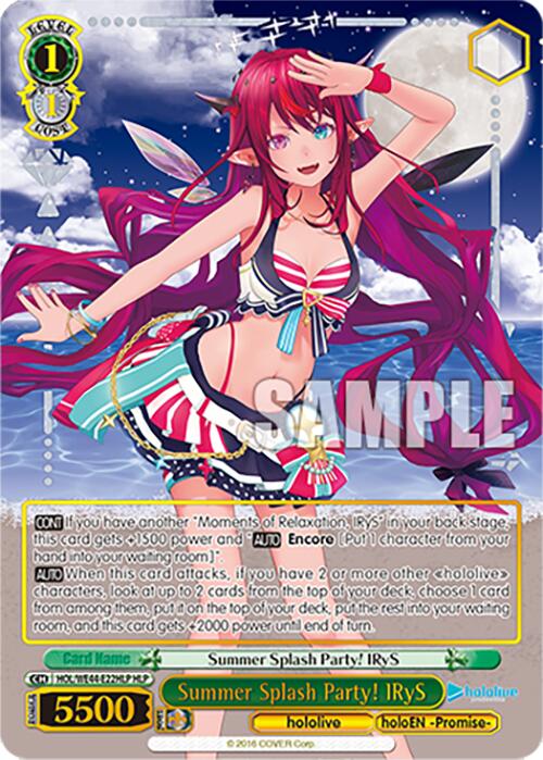 Summer Splash Party! IRyS (HOL/WE44-E22HLP HLP) [hololive production Summer Collection Premium Booster] | Cracking-Singles