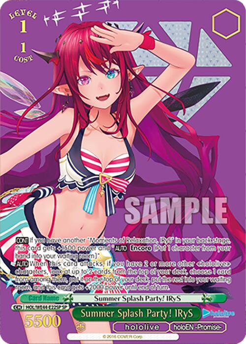 Summer Splash Party! IRyS (HOL/WE44-E22SP SP) [hololive production Summer Collection Premium Booster] | Cracking-Singles