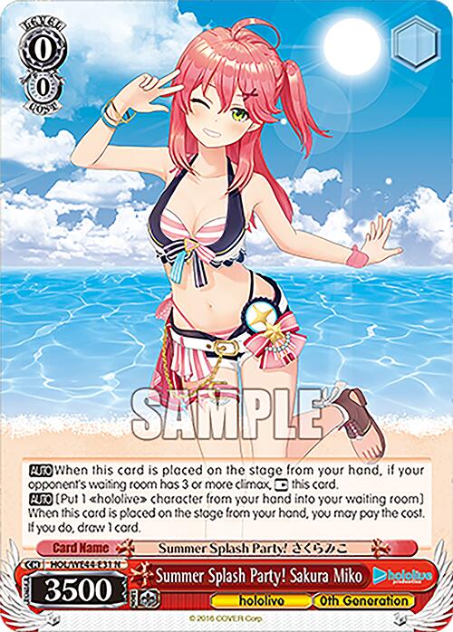 Summer Splash Party! Sakura Miko (HOL/WE44-E31 N) [hololive production Summer Collection Premium Booster] | Cracking-Singles