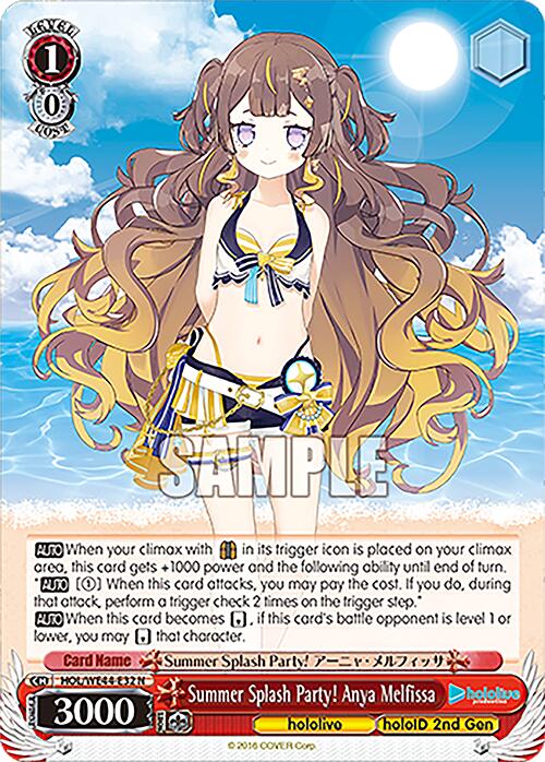 Summer Splash Party! Anya Melfissa (HOL/WE44-E32 N) [hololive production Summer Collection Premium Booster] | Cracking-Singles