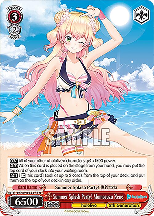 Summer Splash Party! Momosuzu Nene (HOL/WE44-E37 N) [hololive production Summer Collection Premium Booster] | Cracking-Singles
