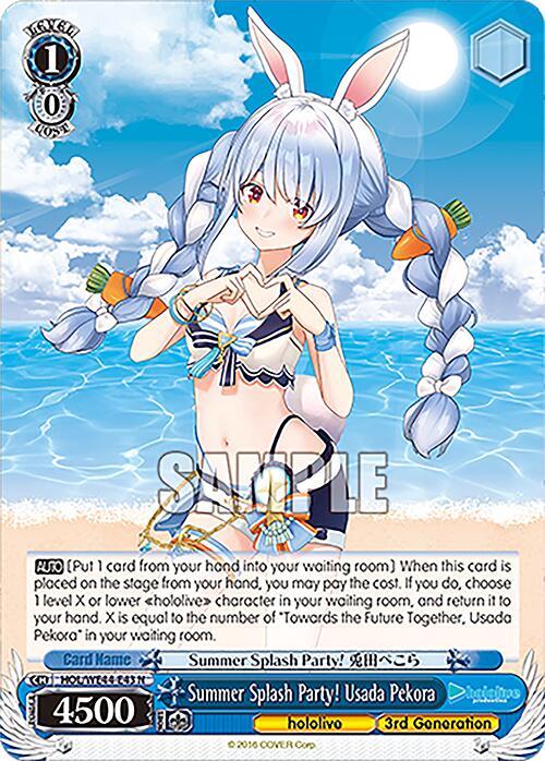 Summer Splash Party! Usada Pekora (HOL/WE44-E43 N) [hololive production Summer Collection Premium Booster] | Cracking-Singles