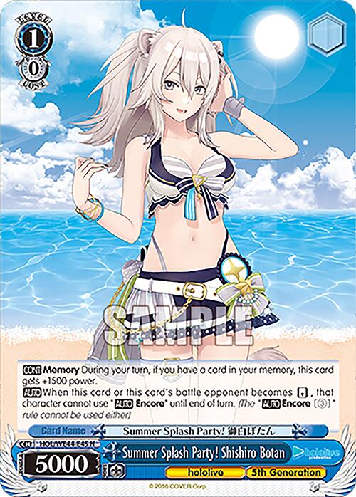 Summer Splash Party! Shishiro Botan (HOL/WE44-E45 N) [hololive production Summer Collection Premium Booster] | Cracking-Singles