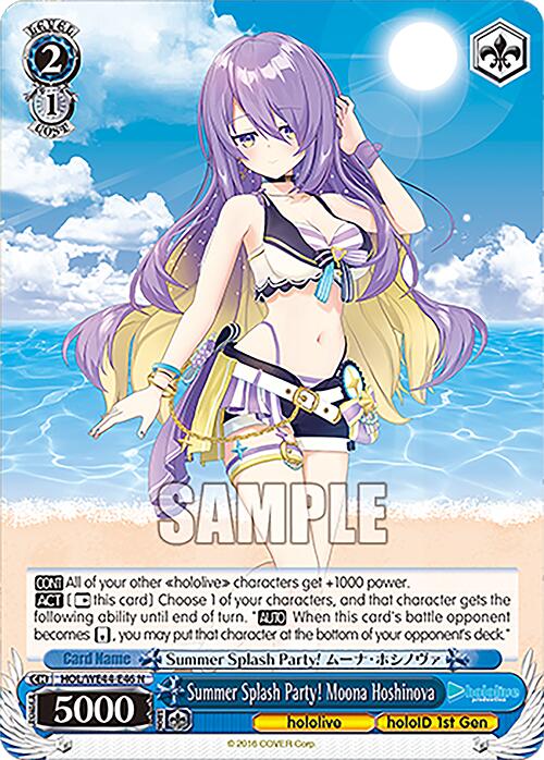 Summer Splash Party! Moona Hoshinova (HOL/WE44-E46 N) [hololive production Summer Collection Premium Booster] | Cracking-Singles