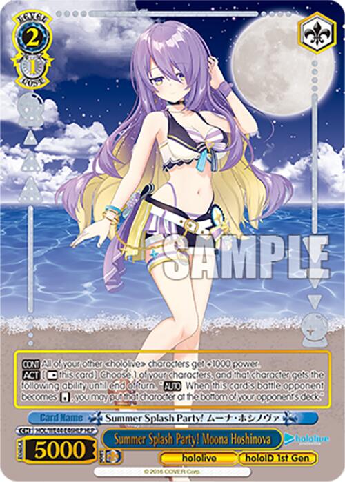 Summer Splash Party! Moona Hoshinova (HOL/WE44-E46HLP HLP) [hololive production Summer Collection Premium Booster] | Cracking-Singles