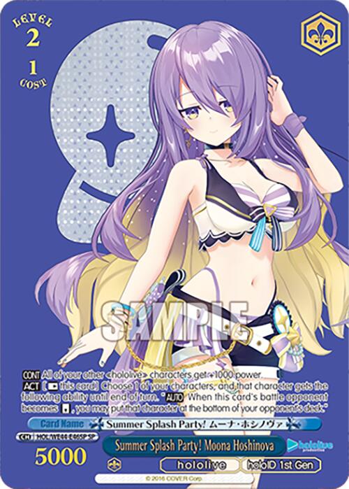 Summer Splash Party! Moona Hoshinova (HOL/WE44-E46SP SP) [hololive production Summer Collection Premium Booster] | Cracking-Singles