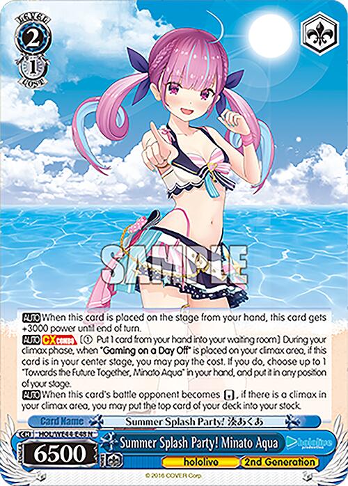 Summer Splash Party! Minato Aqua (HOL/WE44-E48 N) [hololive production Summer Collection Premium Booster] | Cracking-Singles