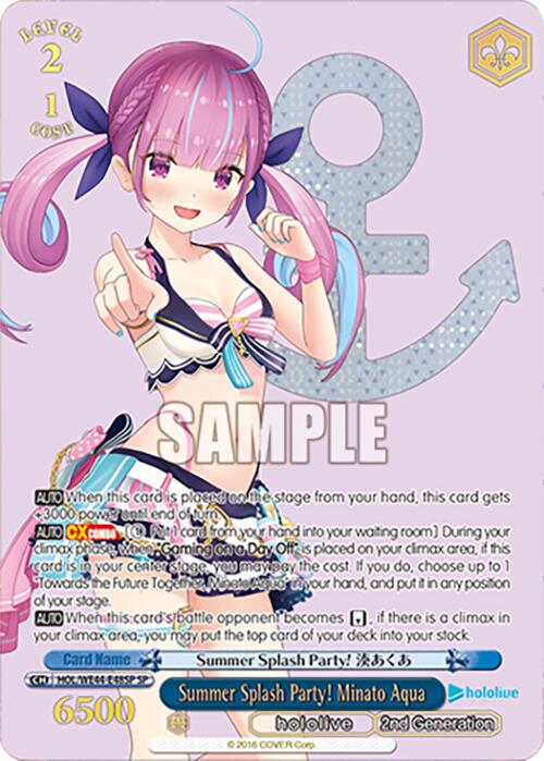 Summer Splash Party! Minato Aqua (HOL/WE44-E48SP SP) [hololive production Summer Collection Premium Booster] | Cracking-Singles