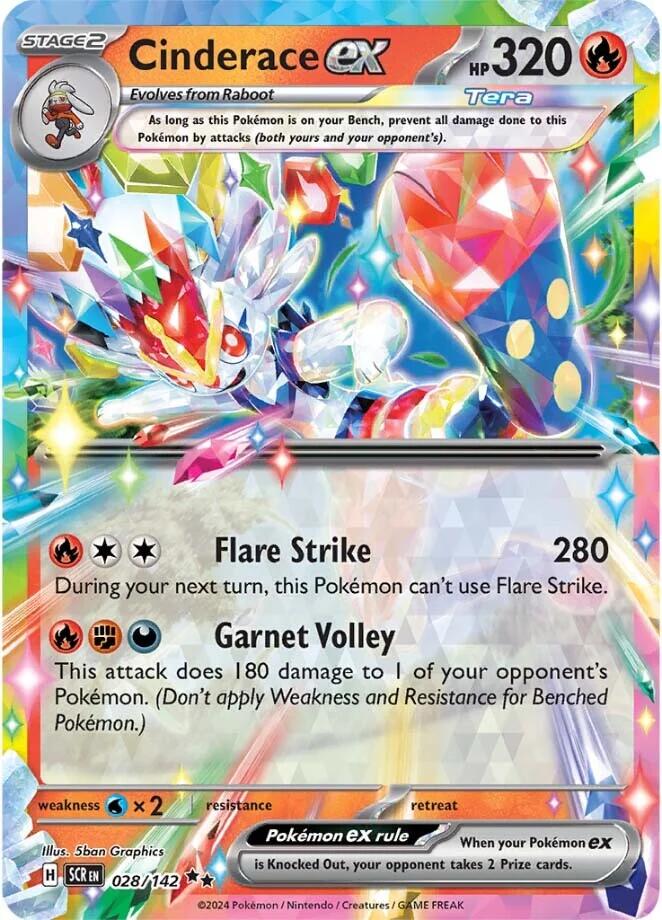 Cinderace ex (028/142) [Scarlet & Violet: Stellar Crown] | Cracking-Singles