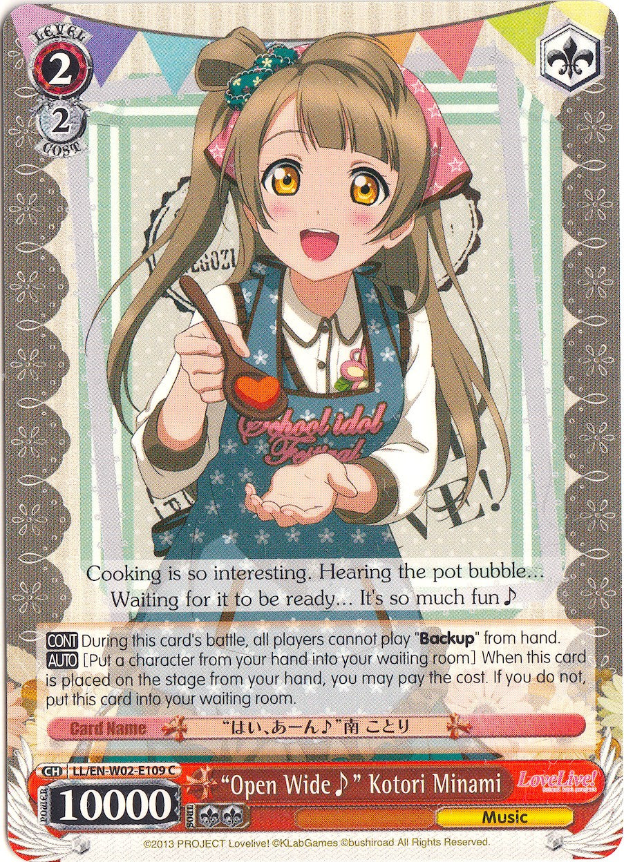 "Open Wide~" Kotori Minami (LL/EN-W02-E109 C) [Love Live! DX Vol.2] | Cracking-Singles