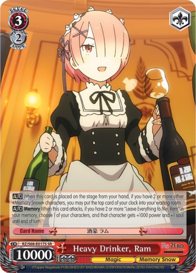 Heavy Drinker, Ram (RZ/S68-E017S SR) [Re:ZERO Memory Snow] | Cracking-Singles