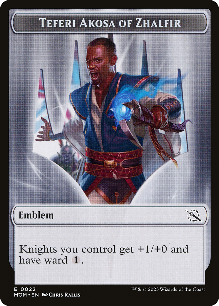 Treasure (21) // Teferi Akosa of Zhalfir Emblem Double-Sided Token [March of the Machine Tokens] | Cracking-Singles