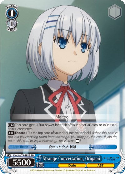 Strange Conversation, Origami (DAL/W79-TE15 TD) [Date A Live] | Cracking-Singles