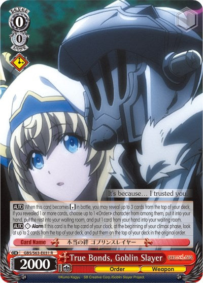 True Bonds, Goblin Slayer (GBS/S63-E031 R) [Goblin Slayer] | Cracking-Singles