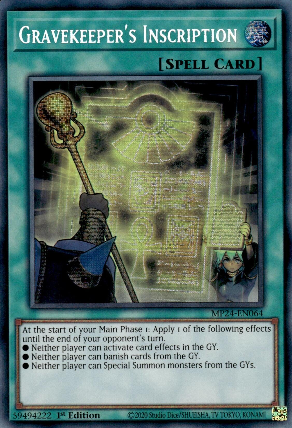 Gravekeeper's Inscription [MP24-EN064] Prismatic Secret Rare | Cracking-Singles