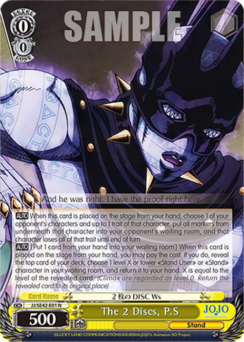 The 2 Discs, P.S (JJ/SE42-E01 N) [JoJo's Bizarre Adventure: Golden Wind] | Cracking-Singles