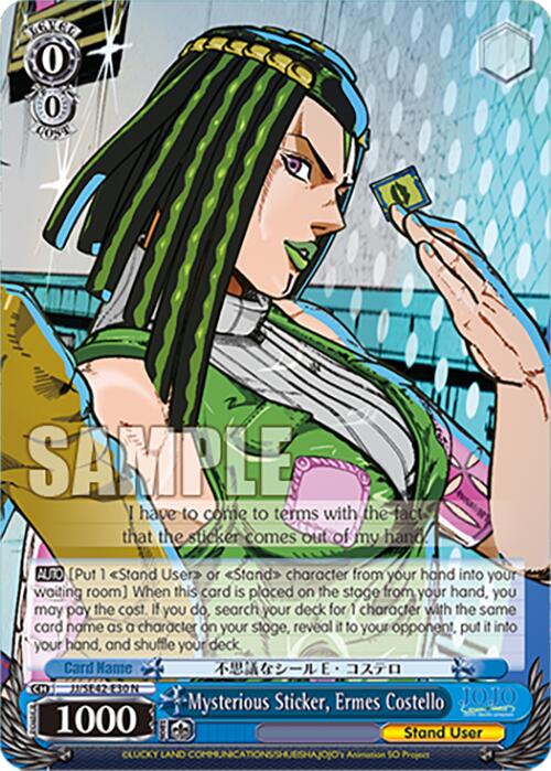 Mysterious Sticker, Ermes Costello (JJ/SE42-E30 N) [JoJo's Bizarre Adventure: Golden Wind] | Cracking-Singles