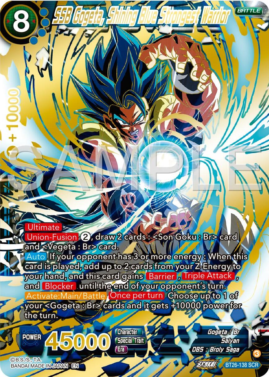 SSB Gogeta, Shining Blue Strongest Warrior (BT26-138) [Ultimate Advent] | Cracking-Singles