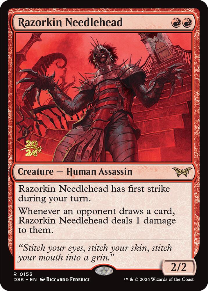 Razorkin Needlehead [Duskmourn: House of Horror Prerelease Promos] | Cracking-Singles
