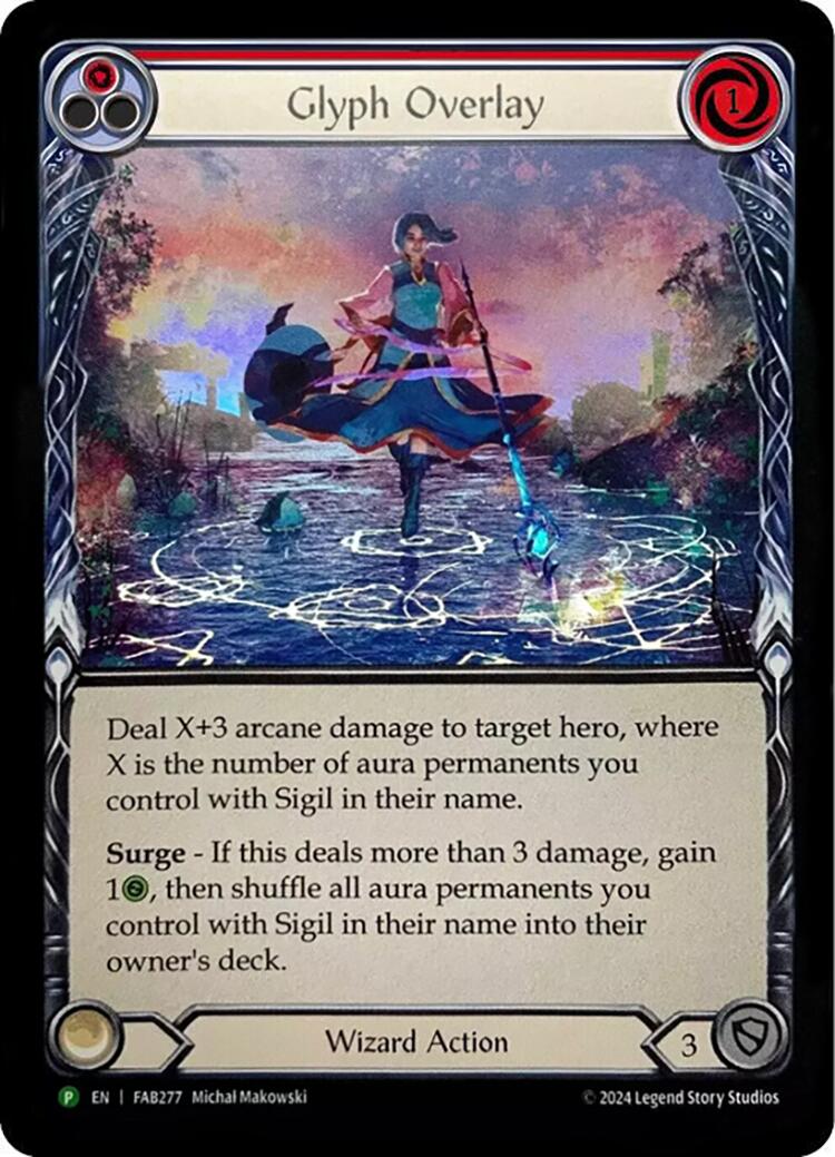 Glyph Overlay (Red) [FAB277] (Promo)  Rainbow Foil | Cracking-Singles