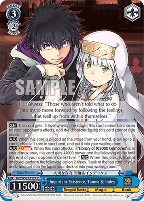 Important Existence, Touma & Index (Gid/WS02-E127 R) [Dengeki Bunko] | Cracking-Singles